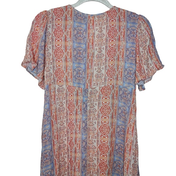 Calista Collection Boho Paisley Print Empire Waist Tiered Midi Dress - Picture 5 of 9